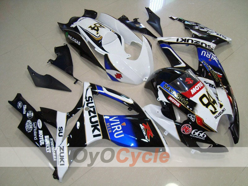 Injection Fairing kit for 06-07 GSX R600 - White, Black - MOTUL, VIRU #OYO87901604