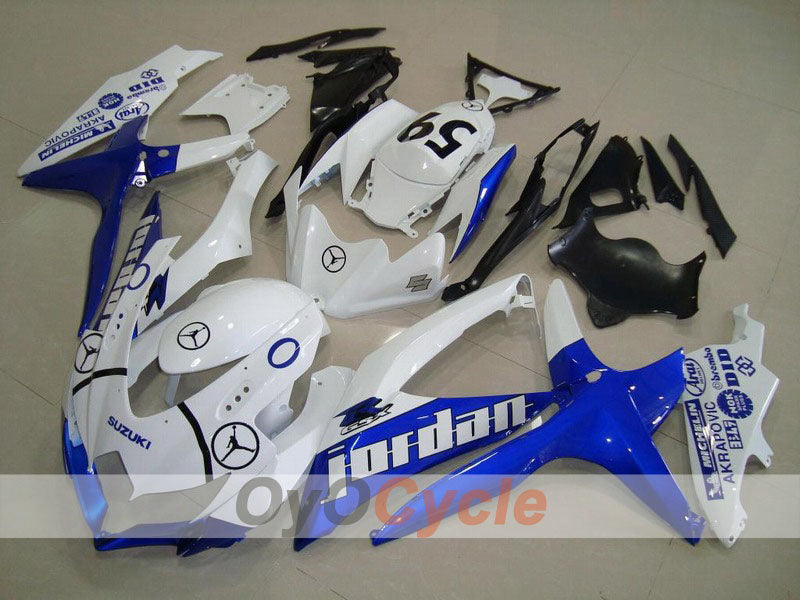 Injection Fairing kit for 08-10 GSX R750 - Blue, White - Jordan #OYO87901447 Main image