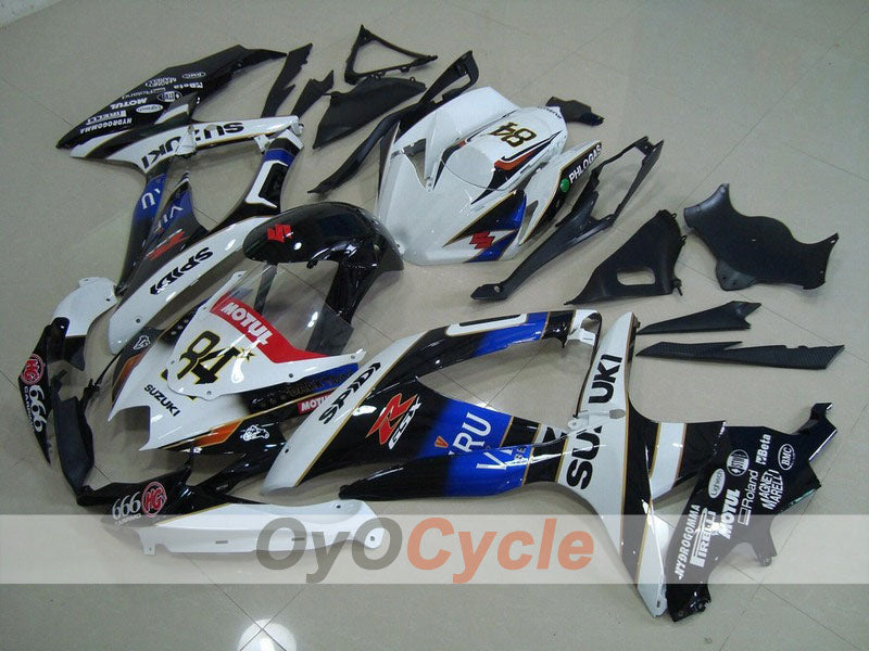Injection Fairing kit for 08-10 GSX R750 - White, Black - Rizla+ #OYO87901458 Main image
