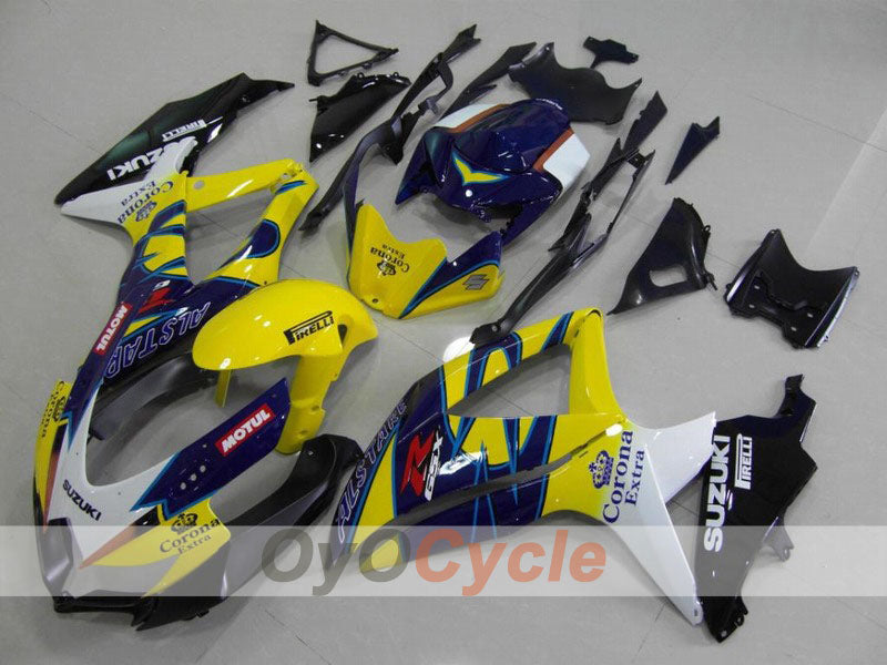 Injection Fairing kit for 08-10 GSX R750 - Yellow, Black - Corona #OYO87901380