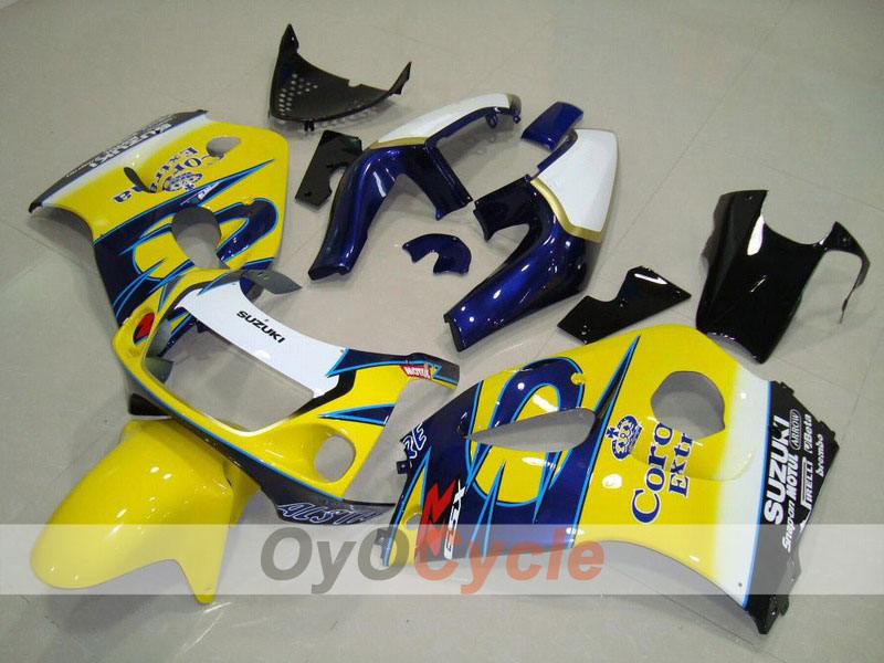 Fairing kit for 96-99 Suzuki GSXR750 - Yellow, Blue - Corona, MOTUL #OYO87902988 Main image