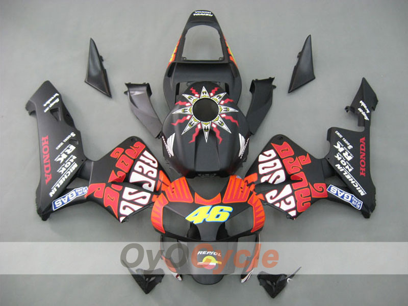 Injection Fairing kit for 03-04 CBR600RR - Black, Matte - Rossi #OYO87902540 Main image