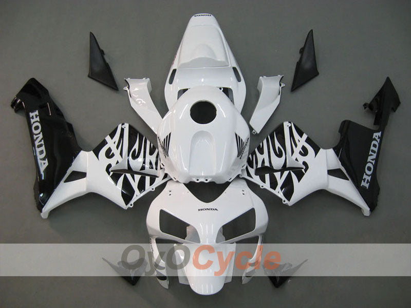 Injection Fairing kit for 03-04 CBR600RR - White, Black - Flame #OYO87902515