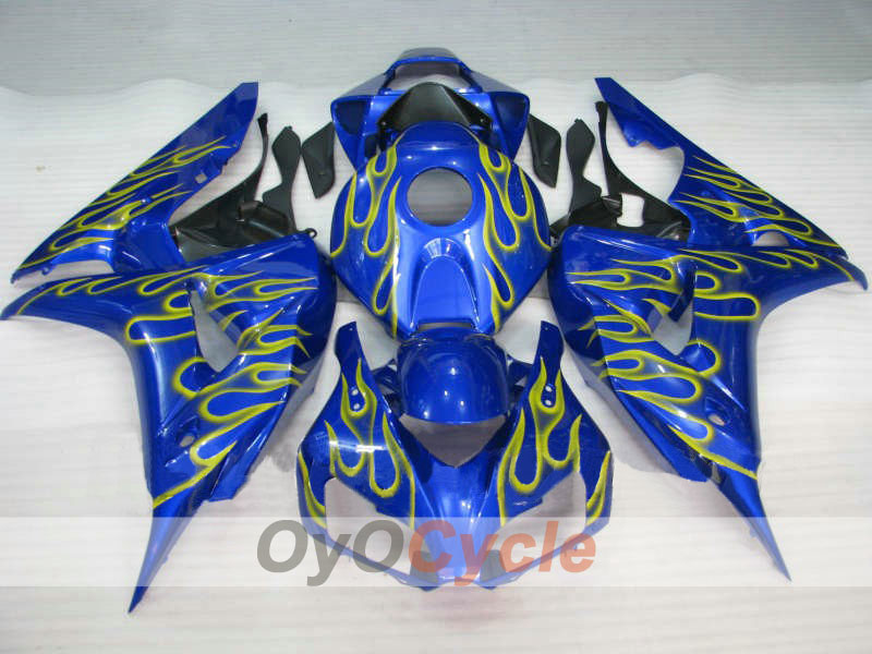 Injection Fairing kit for 06-07 CBR1000RR - Yellow, Blue - Flame #OYO87900585 Main image