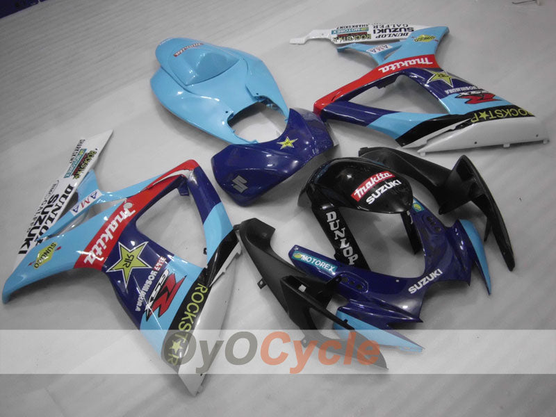 Injection Fairing kit for 06-07 GSX R750 - Blue, Black - DUNLOP #OYO87901280 Main image