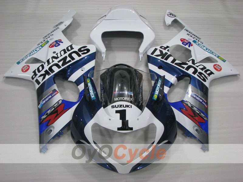 Injection Fairing kit for 00-03 GSX R750 - White, Black - DUNLOP #OYO87905167 Secondary image