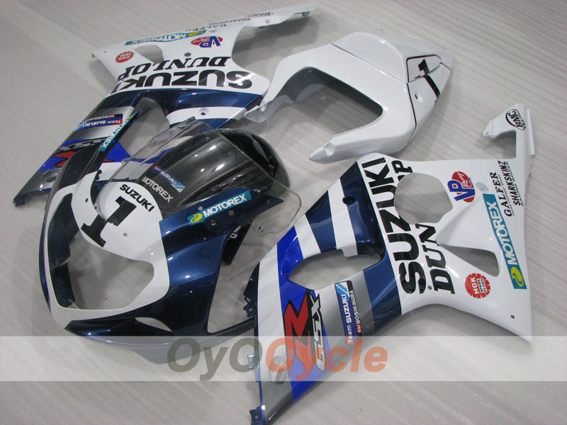 Injection Fairing kit for 00-03 GSX R750 - White, Black - MOTOREX #OYO87905136 Secondary image