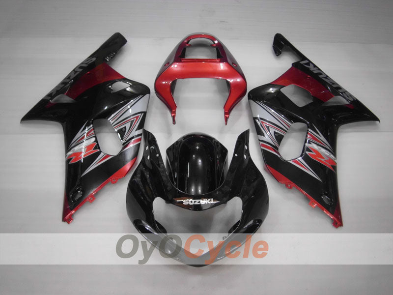 Injection Fairing kit for 01-03 GSX R600 - Red, Black - Factory Style #OYO87901069