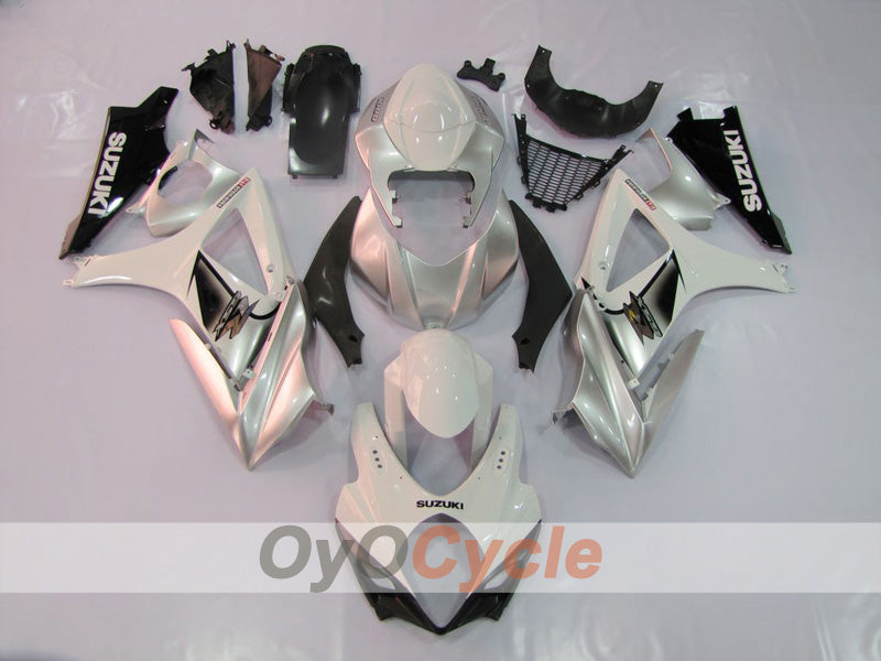 Injection Fairing kit for 07-08 GSX R1000 - White, Silver - Factory Style #OYO87902891 Main image