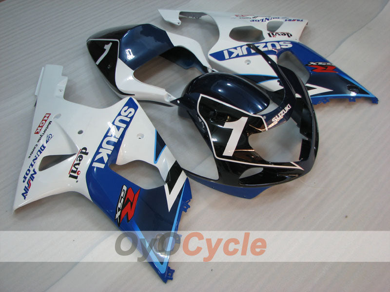 Injection Fairing kit for 00-03 GSX R750 - Blue, White - DUNLOP #OYO87905146 Main image