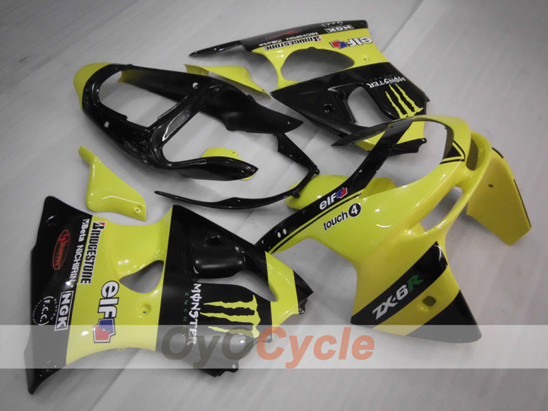 Fairing kit for 98-99 NINJA ZX-6R - Yellow, Black - Monster #OYO87903000