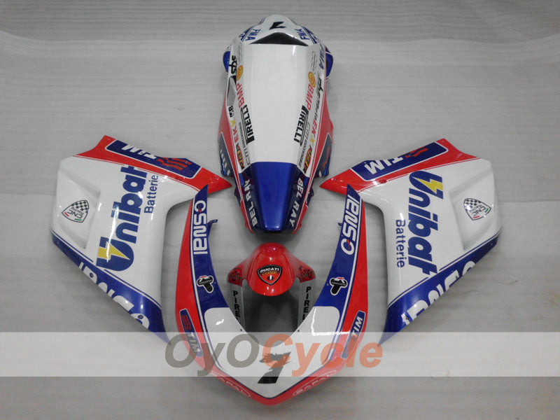 Injection Fairing kit for 08-13 Ducati 848 - Red, White - Factory Style #OYO87902187 Secondary image