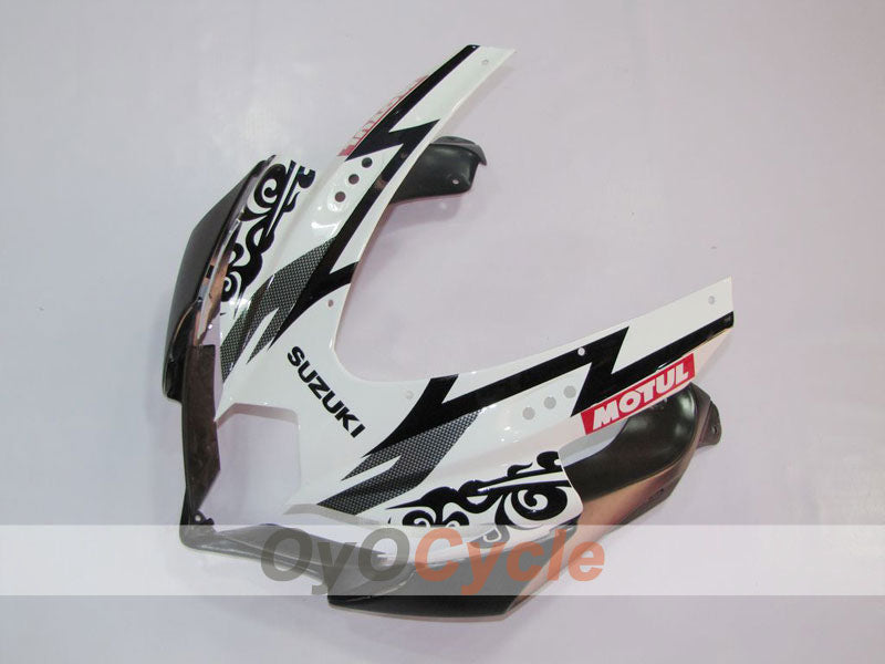 Injection Fairing kit for 08-10 GSX R600 - White, Black - Corona, MOTUL #OYO87901607