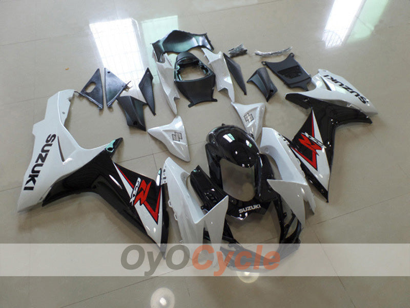 Injection Fairing kit for 11-26 GSX R600 - White, Black - Factory Style #OYO87903223 Main image