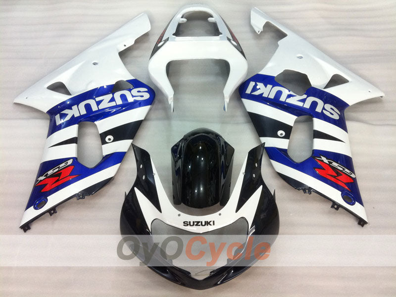 Injection Fairing kit for 01-03 GSX R600 - White, Black - Factory Style #OYO87901072 Main image