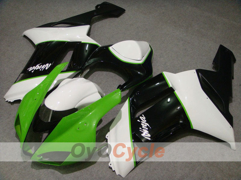 Injection Fairing kit for 07-08 NINJA ZX-6R - Green, White - Factory Style #OYO87901918