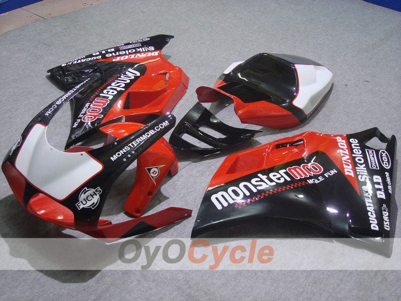 Injection Fairing kit for 02-04 Ducati 998 - Red, Black - Monstermob #OYO87902302