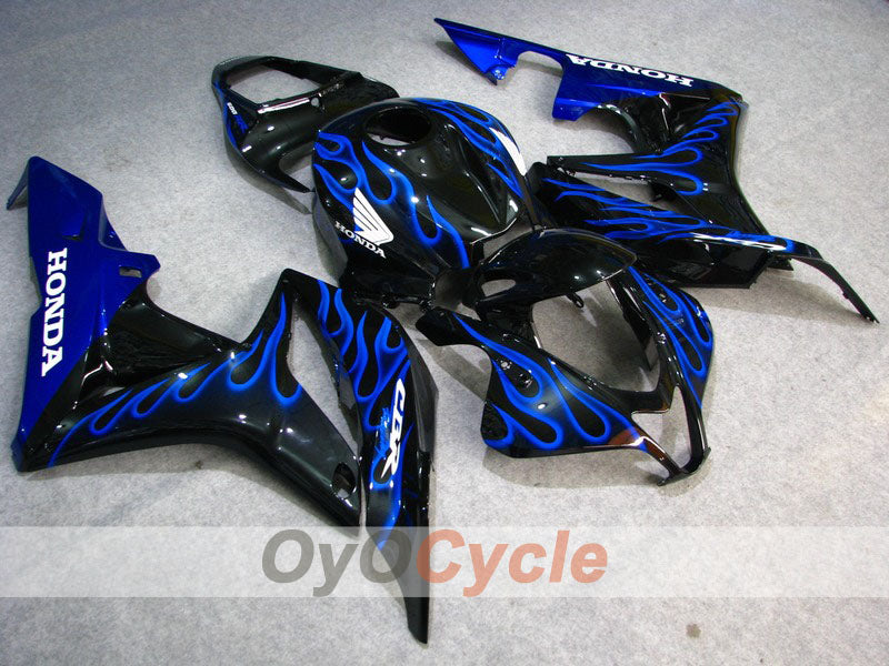 Injection Fairing kit for 07-08 CBR600RR - Blue, Black - Flame #OYO87900362 Main image