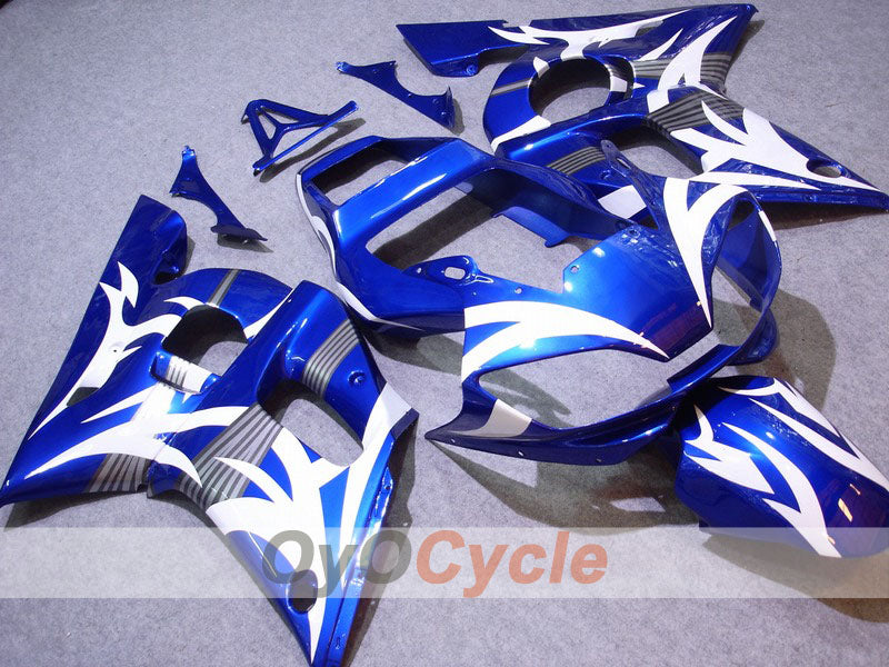 Injection Fairing kit for 98-02 YZF-R6 - Blue, White - Flame #OYO87900991