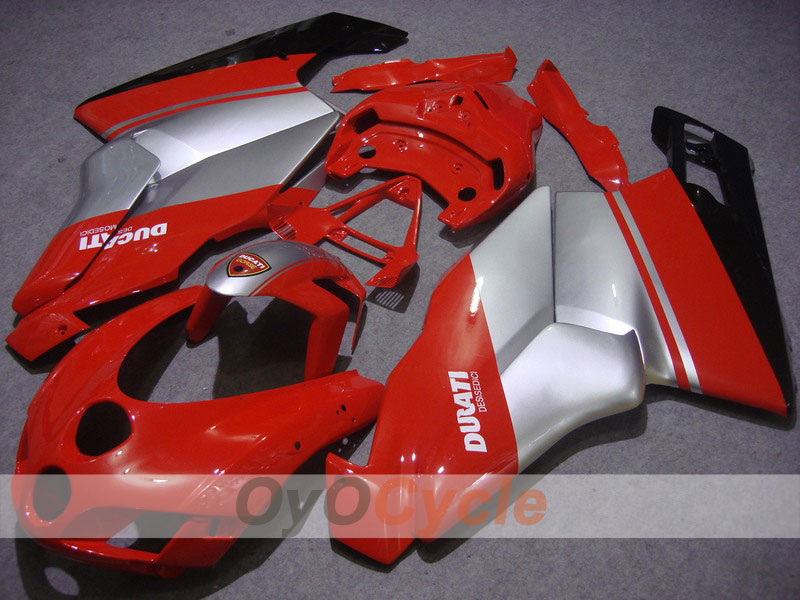 Injection Fairing kit for 05-06 Ducati 749 - Red, Silver - Factory Style #OYO87902153 Main image