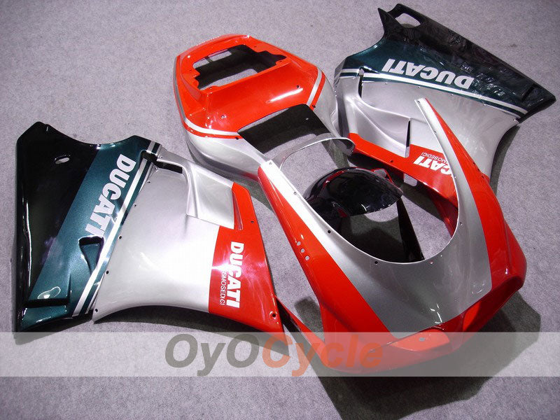 Injection Fairing kit for 02-04 Ducati 998 - Red, Silver - Factory Style #OYO87902277