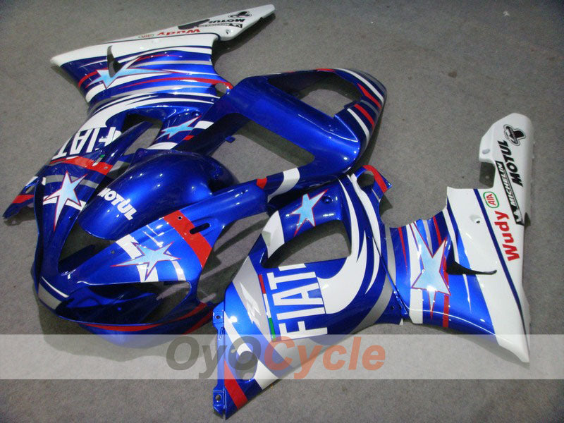 Injection Fairing kit for 00-01 YZF-R1 - Blue, White - FIAT, MOTUL #OYO87900762