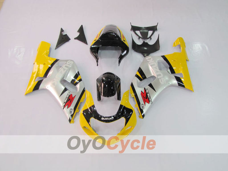 Injection Fairing kit for 01-03 GSX R600 - Yellow, Silver - Factory Style #OYO87901085