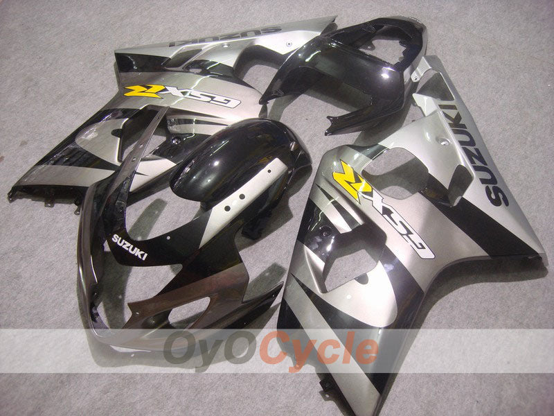 Injection Fairing kit for 04-05 GSXR600 - Black, Silver - Factory Style #OYO87901363 Main image