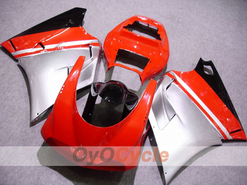 Injection Fairing kit for 99-02 Ducati 996 - Red, Silver - Factory Style #OYO87902206 Main image