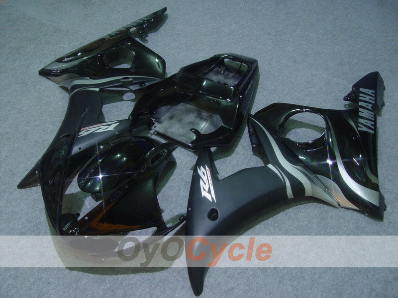 Injection Fairing kit for 03-04 YZF-R6 - Black, Silver - Flame #OYO87900906 Main image