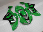 Injection Fairing kit for 07-08 NINJA ZX-6R - Green, Black - Flame #OYO87901931