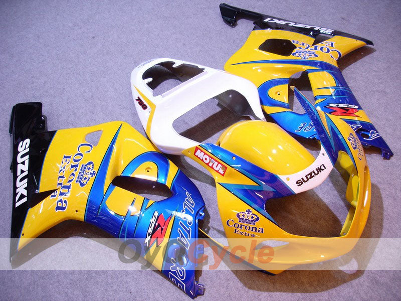 Injection Fairing kit for 00-03 GSX R750 - Yellow, Blue - Corona #OYO87901021 Main image