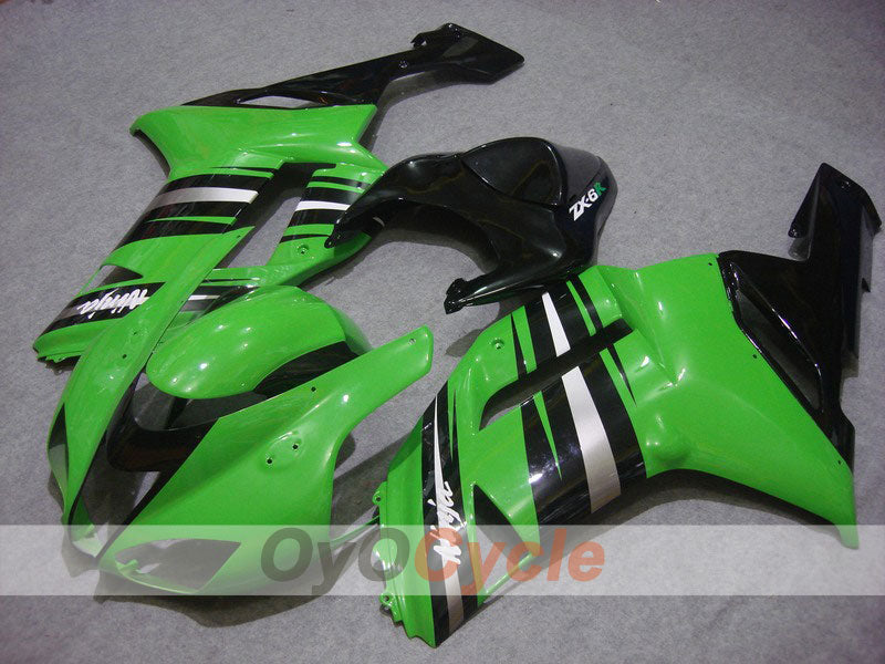Injection Fairing kit for 07-08 NINJA ZX-6R - Green, Black - Factory Style #OYO87901921
