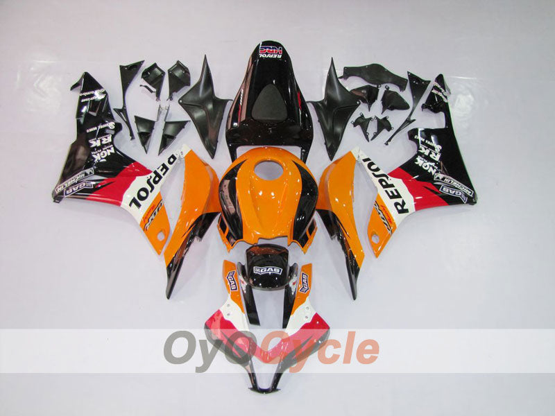 Injection Fairing kit for 07-08 CBR600RR - Orange, Black - Repsol #OYO87900425