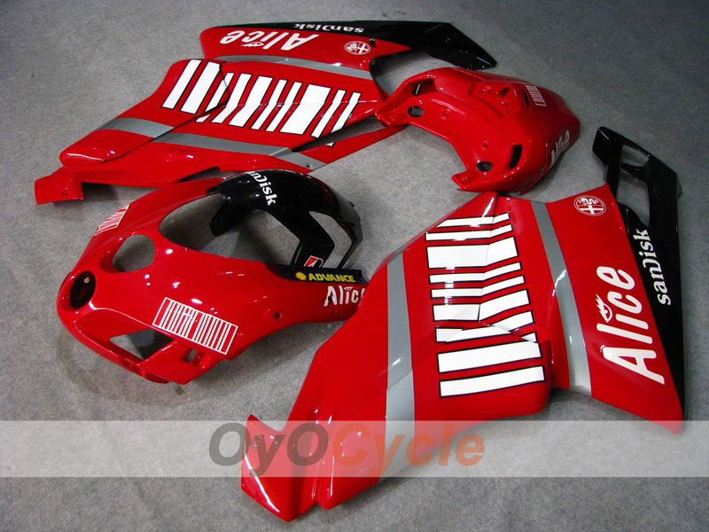 Injection Fairing kit for 05-06 Ducati 999 - Red, Black - Alice #OYO87902367