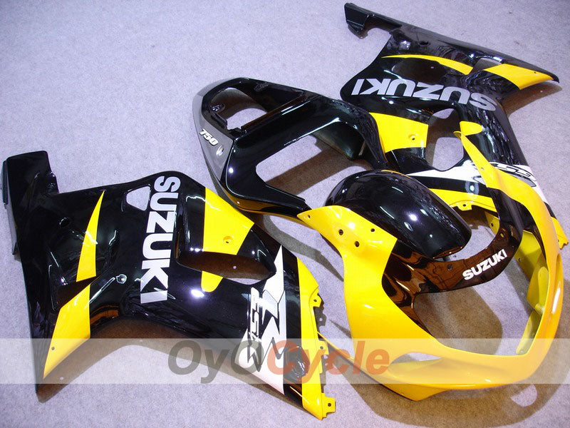 Injection Fairing kit for 00-03 GSX R750 - Yellow, Black - Factory Style #OYO87901114 Main image