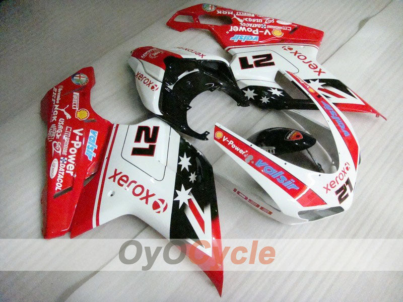 Injection Fairing kit for 07-09 Ducati 1098 - Red, White - Xerox #OYO87902249 Main image