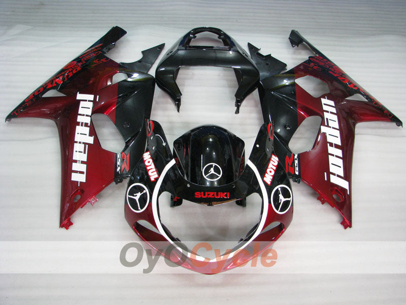 Injection Fairing kit for 01-03 GSX R600 - Red, Black - Jordan #OYO87905105 Secondary image