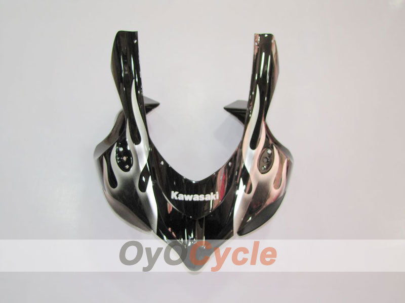 Injection Fairing kit for 04-05 NINJA ZX-10R - Black, Silver - Flame #OYO87902819