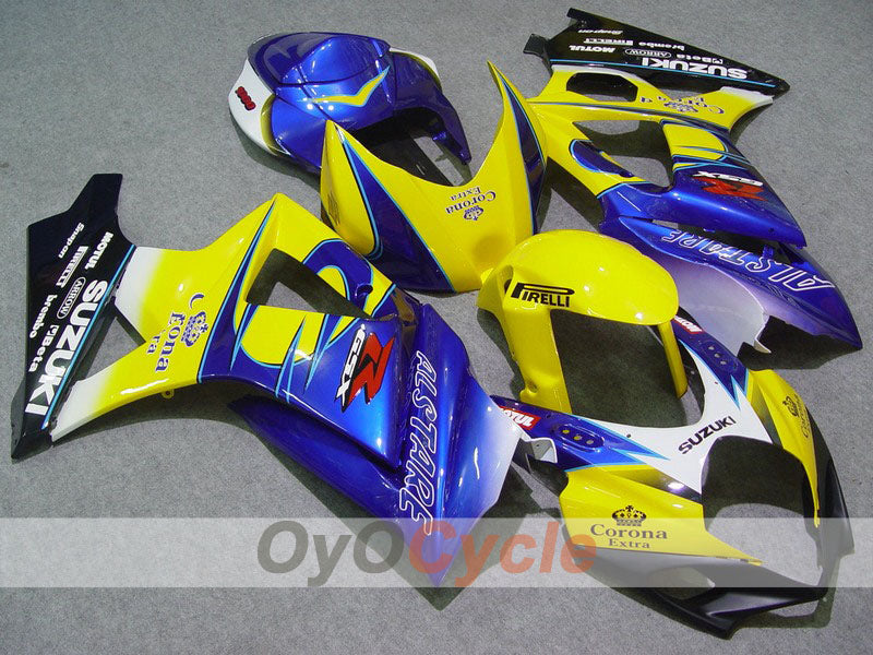 Injection Fairing kit for 07-08 GSX R1000 - Yellow, Blue - Corona #OYO87902080 Main image