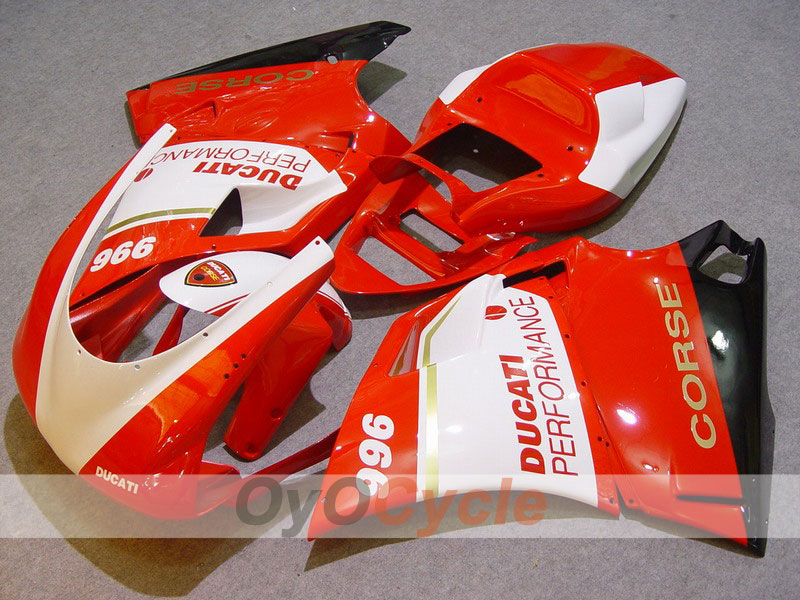 Injection Fairing kit for 99-02 Ducati 996 - Red, White - Performance #OYO87902229