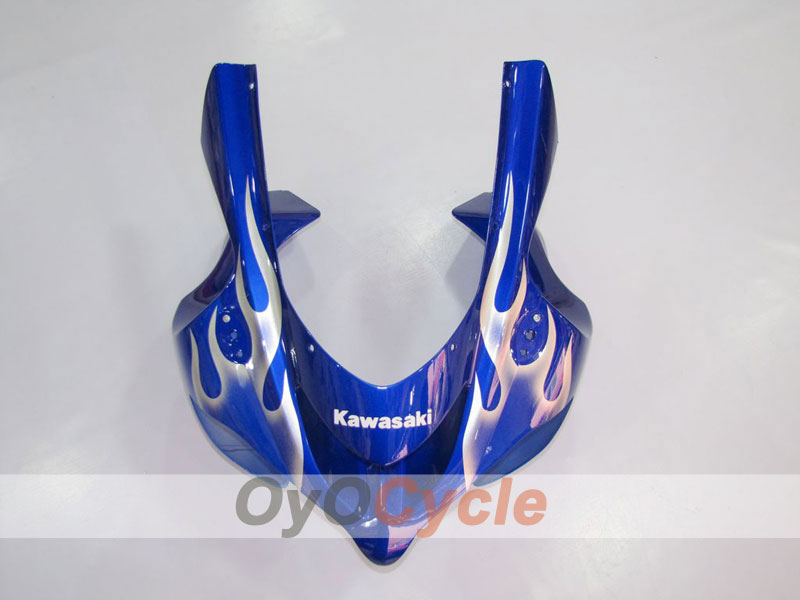 Injection Fairing kit for 04-05 NINJA ZX-10R - Blue, White - Flame #OYO87901535
