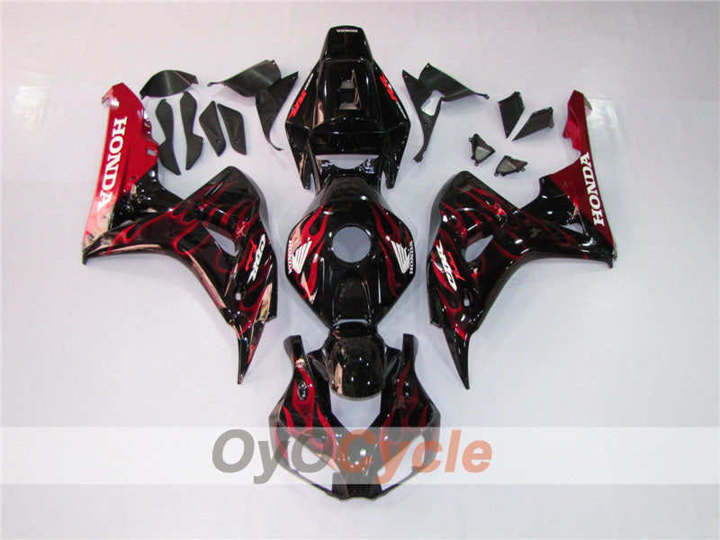 Injection Fairing kit for 06-07 CBR1000RR - Red, Black - Flame #OYO87900582 Main image