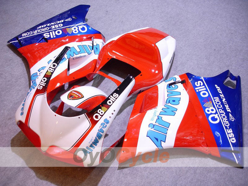 Injection Fairing kit for 99-02 Ducati 996 - Red, White - Airwaves #OYO87902173