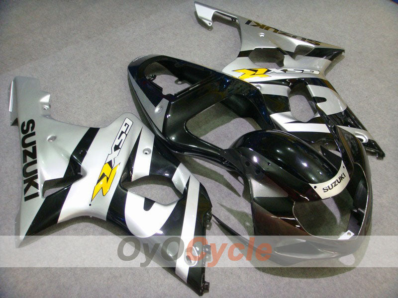 Injection Fairing kit for 00-03 GSX R750 - Black, Silver - Factory Style #OYO87901121 Main image