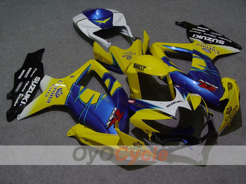 Injection Fairing kit for 08-10 GSX R750 - Yellow, Blue - Corona #OYO87901388