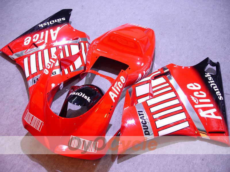 Injection Fairing kit for 02-04 Ducati 998 - Red, Black - Alice #OYO87902262