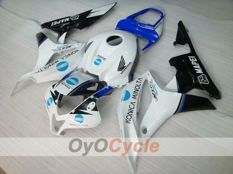 Injection Fairing kit for 07-08 CBR600RR - White, Black - Konica Minolta #OYO87900370