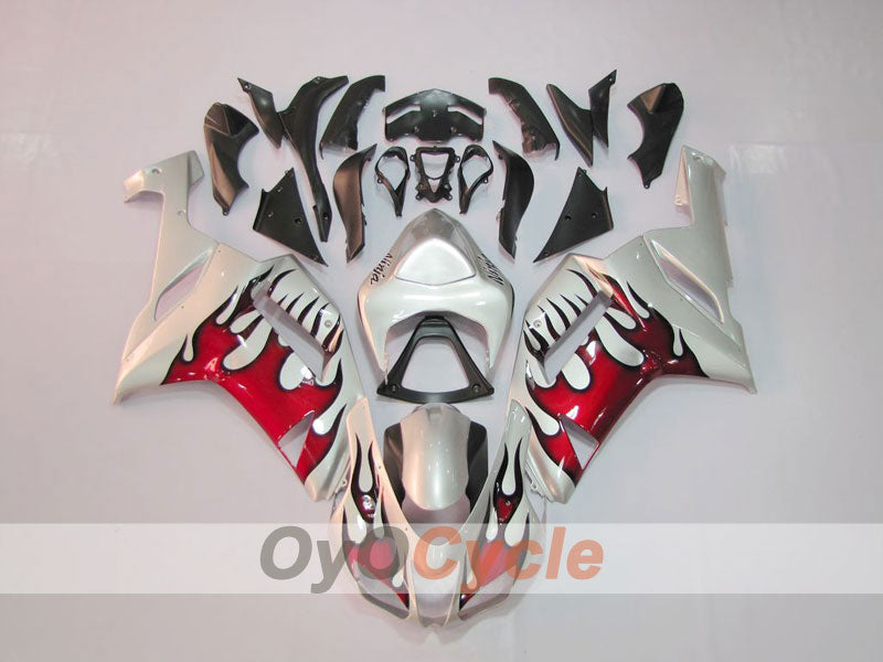 Injection Fairing kit for 07-08 NINJA ZX-6R - Red, Silver - Flame #OYO87901933
