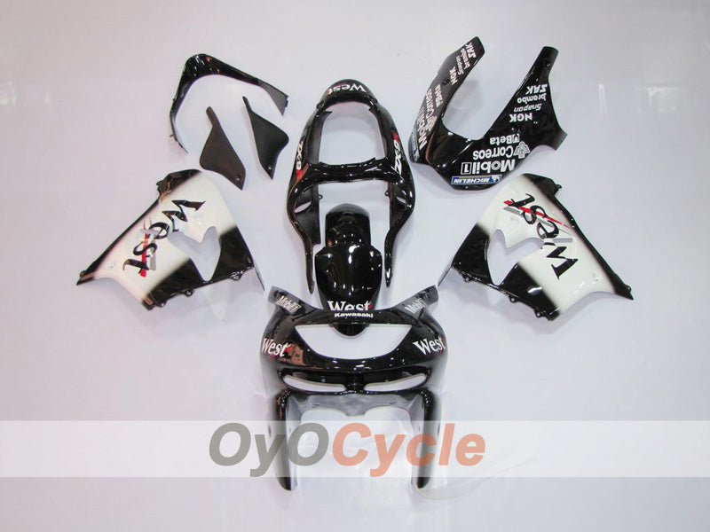 Fairing kit for 98-99 NINJA ZX-9R - White, Black - West #OYO87903022 Main image